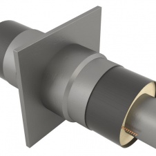 Неподвижная опора 57х3,5-2(140)/255х16-ППУ-ПЭ (ГОСТ 10704-91/10705-80, Мст.09г2с) 